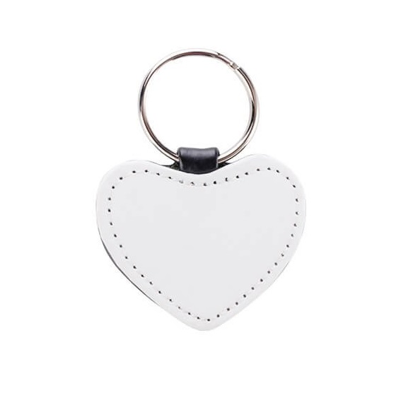 Heart-shaped eco leather keychain for printing
